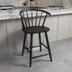 Anna Counter Stool Chair Set of 2 | Curved Spindle Back | Footrests | Black