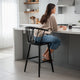 Anna Counter Stool Chair Set of 2 | Curved Spindle Back | Footrests | Black
