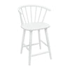 Anna Counter Stool Chair Set of 2 | Curved Spindle Back | Footrests | White