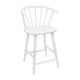 Anna Counter Stool Chair Set of 2 | Curved Spindle Back | Footrests | White