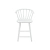 Anna Counter Stool Chair Set of 2 | Curved Spindle Back | Footrests | White