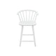 Anna Counter Stool Chair Set of 2 | Curved Spindle Back | Footrests | White