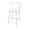Anna Counter Stool Chair Set of 2 | Curved Spindle Back | Footrests | White
