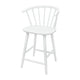 Anna Counter Stool Chair Set of 2 | Curved Spindle Back | Footrests | White