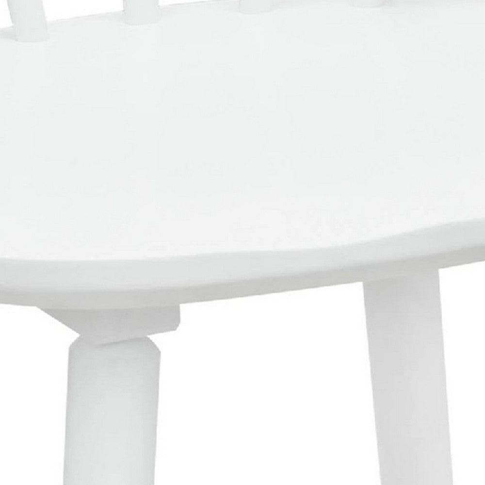 Anna Counter Stool Chair Set of 2 | Curved Spindle Back | Footrests | White