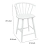 Anna Counter Stool Chair Set of 2 | Curved Spindle Back | Footrests | White