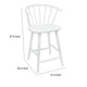Anna Counter Stool Chair Set of 2 | Curved Spindle Back | Footrests | White