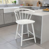 Anna Counter Stool Chair Set of 2 | Curved Spindle Back | Footrests | White