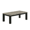 3pc Coffee Table & 2 End Table Set | Gray Concrete Top | Black Wood Legs