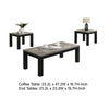 3pc Coffee Table & 2 End Table Set | Gray Concrete Top | Black Wood Legs