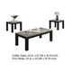 3pc Coffee Table & 2 End Table Set | Gray Concrete Top | Black Wood Legs