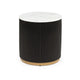 Frey Side End Table | White Faux Marble | Reeded Base | Gold B&ing 22"