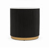 Frey Side End Table | White Faux Marble | Reeded Base | Gold B&ing 22"