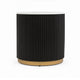 Frey Side End Table | White Faux Marble | Reeded Base | Gold B&ing 22"
