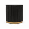 Frey Side End Table | White Faux Marble | Reeded Base | Gold B&ing 22"