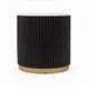 Frey Side End Table | White Faux Marble | Reeded Base | Gold B&ing 22"