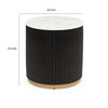 Frey Side End Table | White Faux Marble | Reeded Base | Gold B&ing 22"