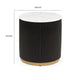 Frey Side End Table | White Faux Marble | Reeded Base | Gold B&ing 22"