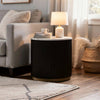 Frey Side End Table | White Faux Marble | Reeded Base | Gold B&ing 22"