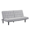 Convertible Futon Sofa Bed | Adjustable Arms | Biscuit Tufted Foam Cushions | Gray 81"