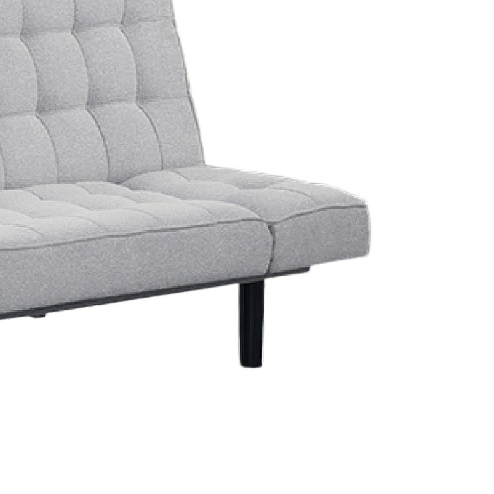 Convertible Futon Sofa Bed | Adjustable Arms | Biscuit Tufted Foam Cushions | Gray 81"
