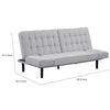 Convertible Futon Sofa Bed | Adjustable Arms | Biscuit Tufted Foam Cushions | Gray 81"