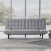 Convertible Futon Sofa Bed | Adjustable Arms | Biscuit Tufted Foam Cushions | Gray 81"