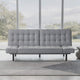 Convertible Futon Sofa Bed | Adjustable Arms | Biscuit Tufted Foam Cushions | Gray 81"