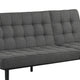 Convertible Futon Sofa Bed | Biscuit Tufted Cushions | Dark Gray 81"