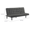 Convertible Futon Sofa Bed | Biscuit Tufted Cushions | Dark Gray 81"