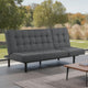 Convertible Futon Sofa Bed | Biscuit Tufted Cushions | Dark Gray 81"