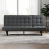 Convertible Futon Sofa Bed | Biscuit Tufted Cushions | Dark Gray 81"