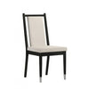 Maddy Dining Side Chair Set of 2 | White Chenille Foam Cushions | Black