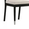 Maddy Dining Side Chair Set of 2 | White Chenille Foam Cushions | Black