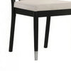 Maddy Dining Side Chair Set of 2 | White Chenille Foam Cushions | Black