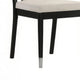 Maddy Dining Side Chair Set of 2 | White Chenille Foam Cushions | Black