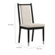 Maddy Dining Side Chair Set of 2 | White Chenille Foam Cushions | Black