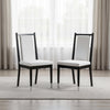 Maddy Dining Side Chair Set of 2 | White Chenille Foam Cushions | Black