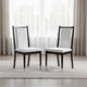 Maddy Dining Side Chair Set of 2 | White Chenille Foam Cushions | Black