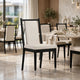 Maddy Dining Side Chair Set of 2 | White Chenille Foam Cushions | Black