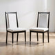 Maddy Dining Side Chair Set of 2 | White Chenille Foam Cushions | Black
