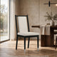 Maddy Dining Side Chair Set of 2 | White Chenille Foam Cushions | Black