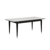 Maddy Dining Table | Sintered Stone Top | Legs w Chrome Caps | Black 71"