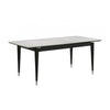 Maddy Dining Table | Sintered Stone Top | Legs w Chrome Caps | Black 71"