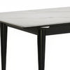 Maddy Dining Table | Sintered Stone Top | Legs w Chrome Caps | Black 71"