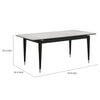 Maddy Dining Table | Sintered Stone Top | Legs w Chrome Caps | Black 71"