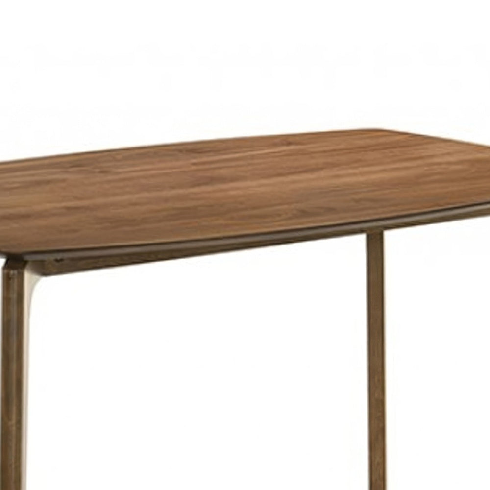 Ebik Couter Height Table | Rectangular | Angled Legs | Walnut Brown 59"