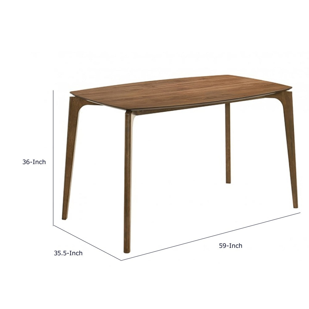 Ebik Couter Height Table | Rectangular | Angled Legs | Walnut Brown 59"