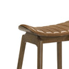 Amal Counter Height Stool Set of 2 | Saddle Faux Leather Seat | Walnut Brown