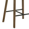 Amal Counter Height Stool Set of 2 | Saddle Faux Leather Seat | Walnut Brown